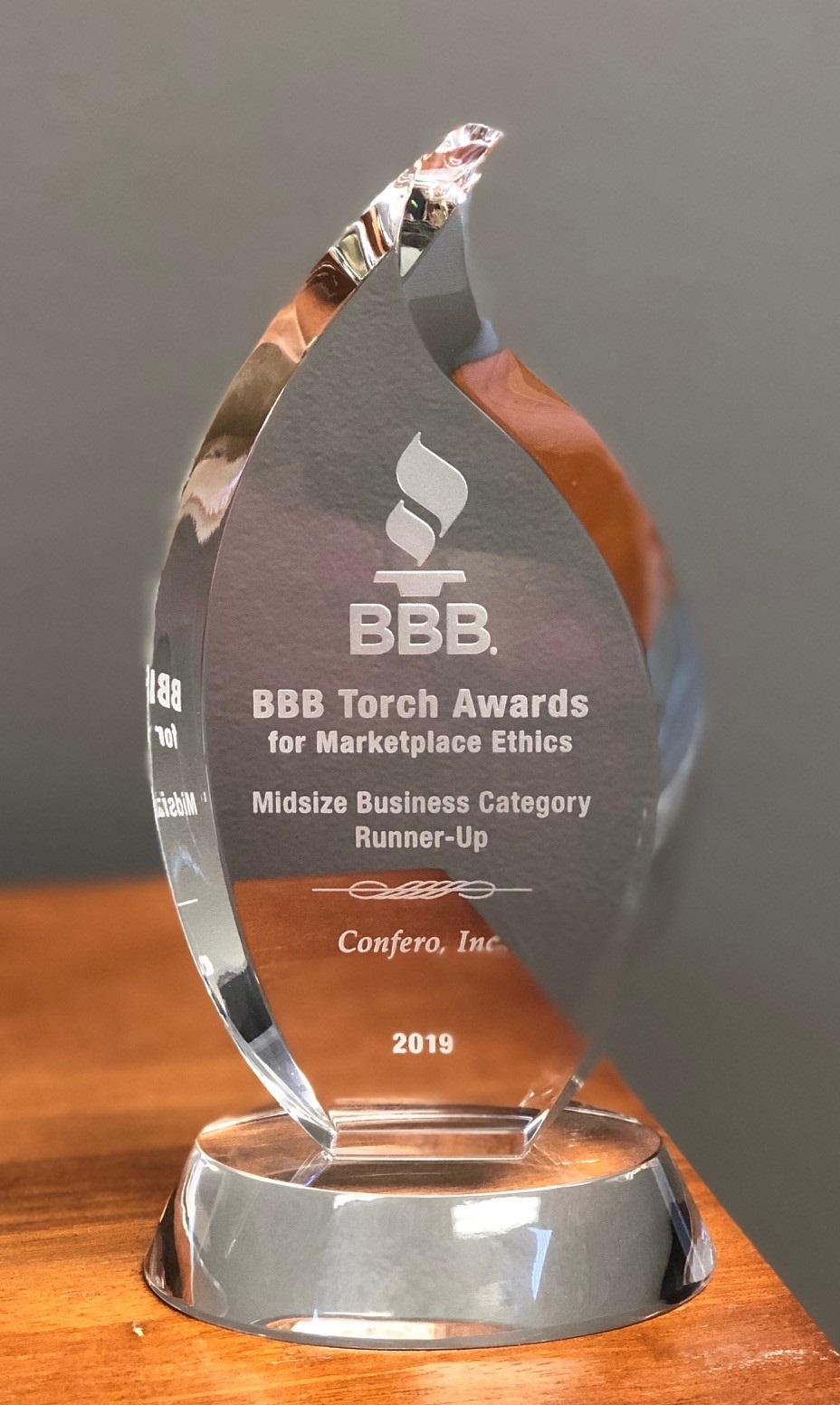 Confero Awarded Better Business Bureau BBB Torch Award for Marketplace