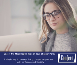 Mystery shopper managing shop timing details in the Confero shopper portal.