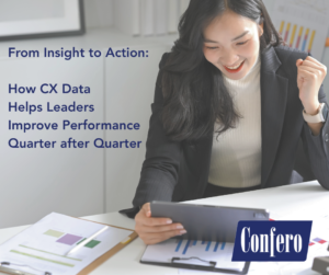 Customer experience data helping leaders evaluate performance trends and operational progress.